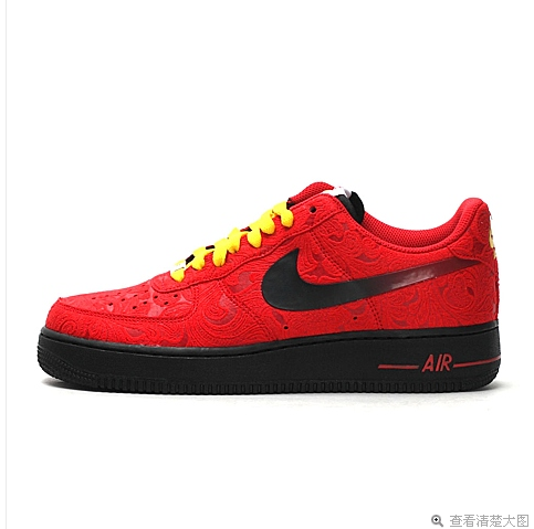Nike Air Force 1 Low Red Flower Black Sneaker